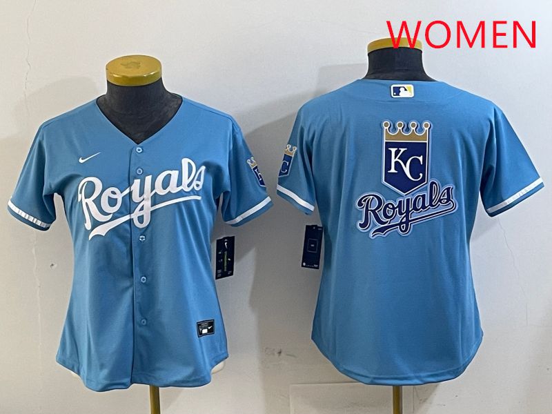 Women Kansas City Royals Blank Light Blue Game 2025 Nike MLB Jersey style 2